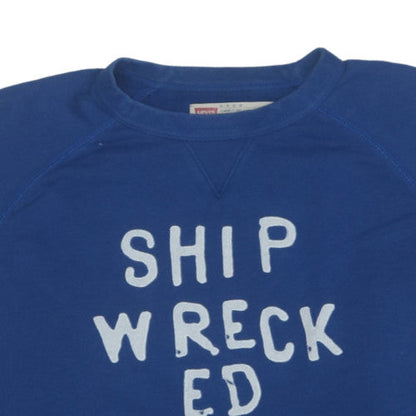 Levi's Mens Blue XL Pullover Sweatshirt Shipwrecked Graphic
