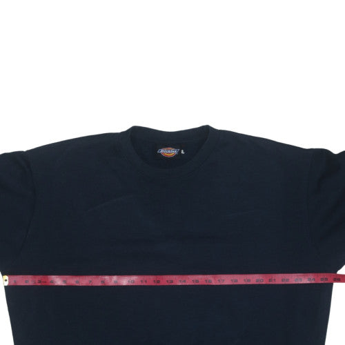 Dickies Mens Black XL Crew Neck Pullover Sweatshirt Classic Fleece