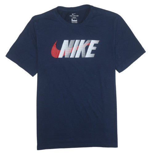 Nike Men's Navy Blue XL Dri-FIT Graphic Logo T-Shirt
