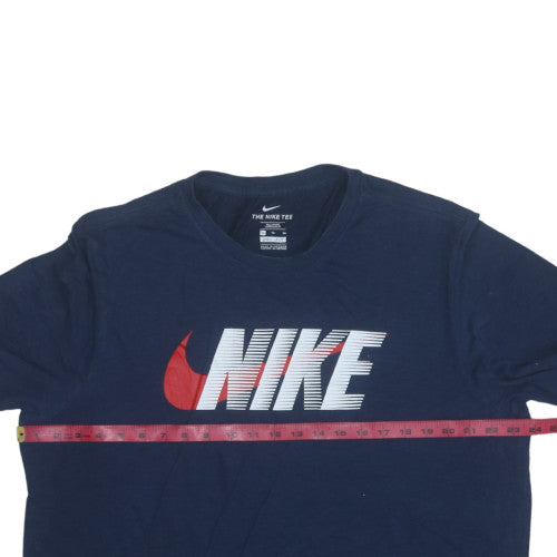 Nike Men's Navy Blue XL Dri-FIT Graphic Logo T-Shirt