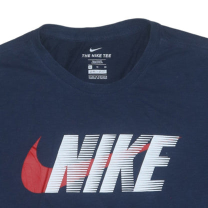 Nike Men's Navy Blue XL Dri-FIT Graphic Logo T-Shirt