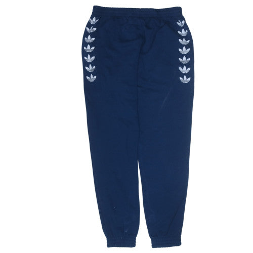 Adidas Men Blue L Sweatpants Fleece Joggers Elastic Waist