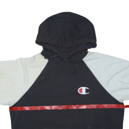 Champion Men's Black Grey Pullover Hoodie Small Athletic Logo