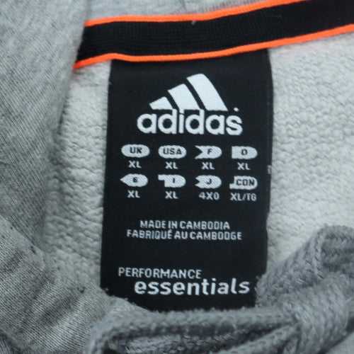 Adidas Men’s Grey XL Pullover Hoodie Essentials Performance