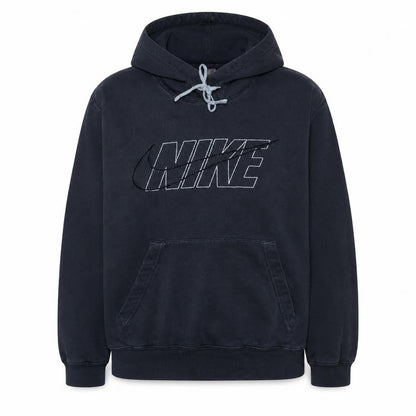 Nike Womens Black Pullover Hoodie Medium Drawstring Logo Cotton
