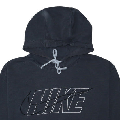 Nike Womens Black Pullover Hoodie Medium Drawstring Logo Cotton
