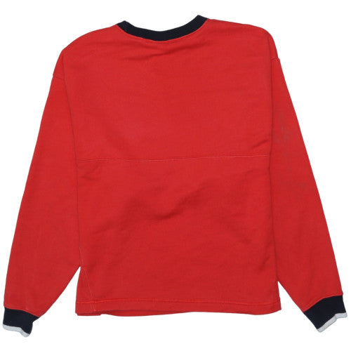 Nike Women Red Cotton Crew Neck Pullover Sweatshirt Size S