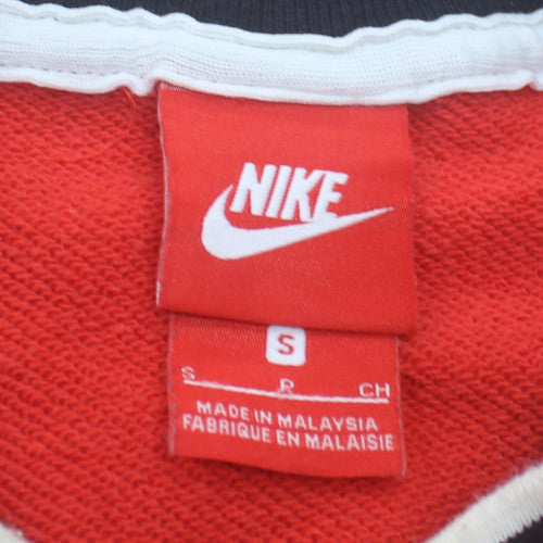 Nike Women Red Cotton Crew Neck Pullover Sweatshirt Size S