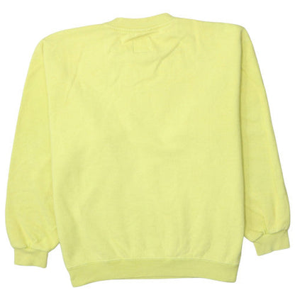 Nike Mens Yellow Logo Sweatshirt L Regular Fit Crew Neck