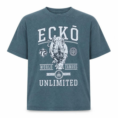 Ecko Unltd Mens Blue Graphic Short Sleeve Crew Neck T-Shirt XXL