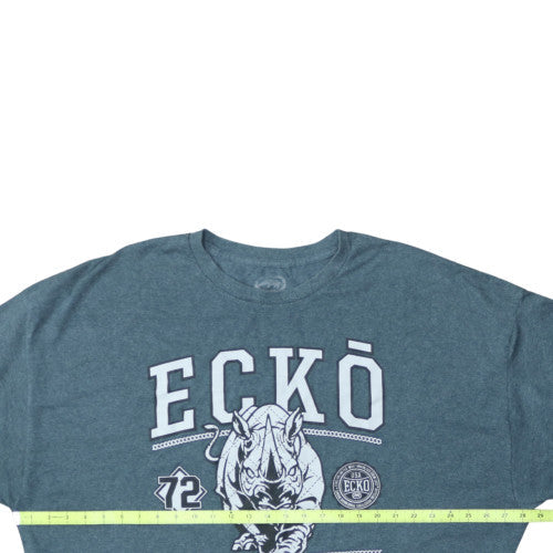 Ecko Unltd Mens Blue Graphic Short Sleeve Crew Neck T-Shirt XXL