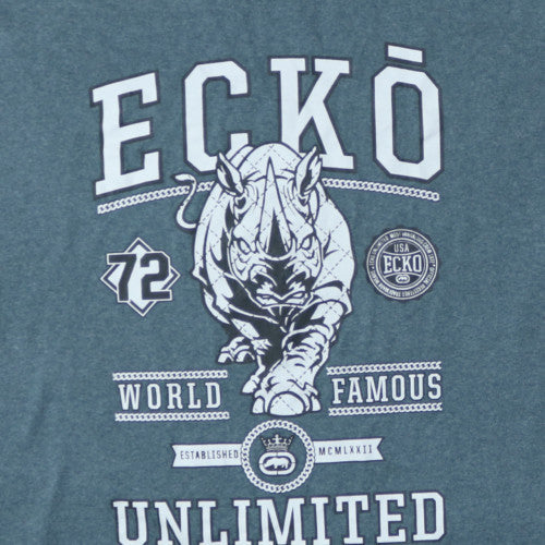 Ecko Unltd Mens Blue Graphic Short Sleeve Crew Neck T-Shirt XXL
