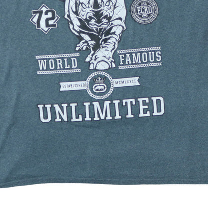 Ecko Unltd Mens Blue Graphic Short Sleeve Crew Neck T-Shirt XXL