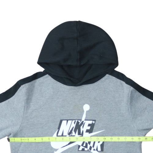 Nike Jordan Boys Grey & Black Hoodie XL 13-15 Years Pullover Fleece Sweatshirt