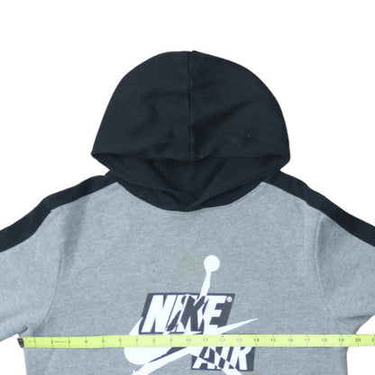 Nike Jordan Boys Grey & Black Hoodie XL 13-15 Years Pullover Fleece Sweatshirt
