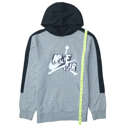 Nike Jordan Boys Grey & Black Hoodie XL 13-15 Years Pullover Fleece Sweatshirt