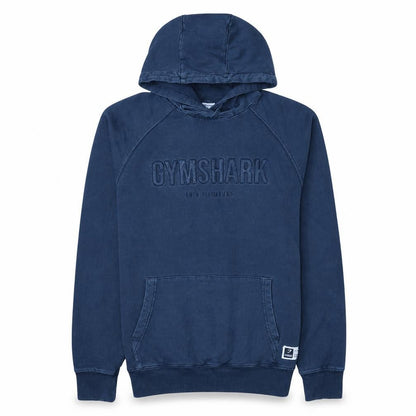 Gymshark Men Blue Pullover Hoodie Size M Regular Fit Hooded Sweatshirt