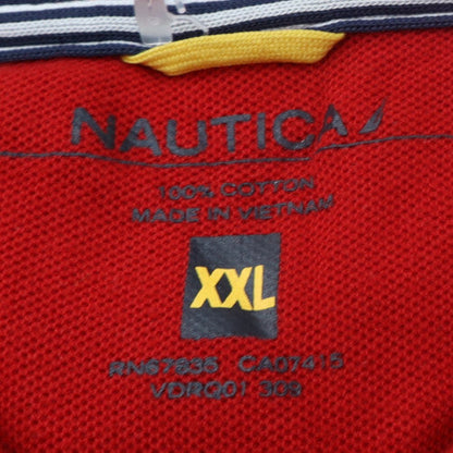 Nautica Men's Red 2XL Cotton Short Sleeve Polo Shirt