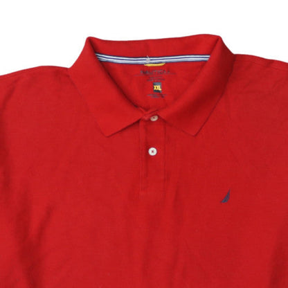 Nautica Men's Red 2XL Cotton Short Sleeve Polo Shirt