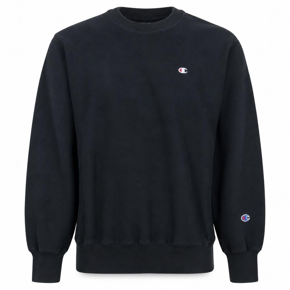 Champion Mens Black Large Reverse Weave Crew Neck Sweatshirt