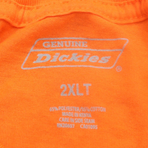 Dickies Men's Orange 2XLT Crew Neck Short Sleeve Work T-Shirt