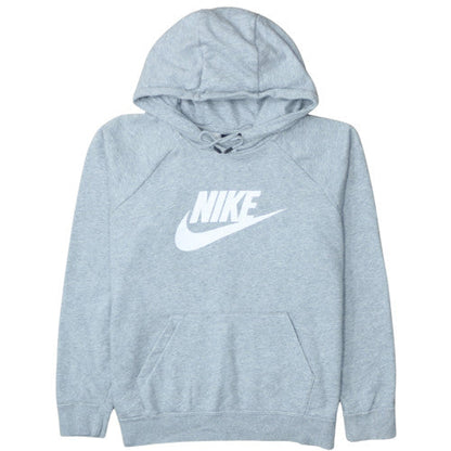 Nike Womens Grey Pullover Hoodie Large Cotton Logo Sweatshirt