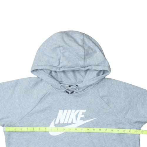 Nike Womens Grey Pullover Hoodie Large Cotton Logo Sweatshirt