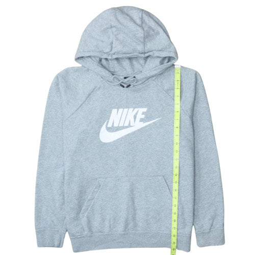 Nike Womens Grey Pullover Hoodie Large Cotton Logo Sweatshirt