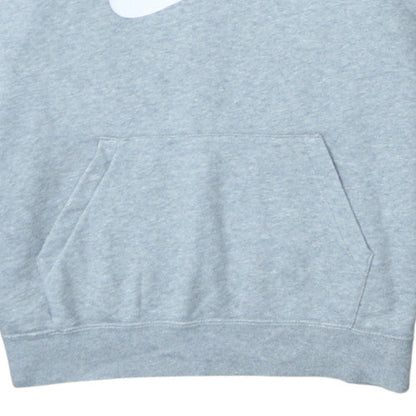 Nike Womens Grey Pullover Hoodie Large Cotton Logo Sweatshirt