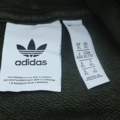 Adidas Men's Green Pullover Hoodie XL Fleece Logo Sweatshirt