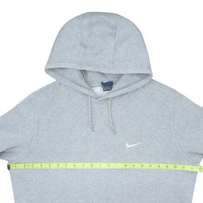 Nike Women's Grey Pullover Hoodie L Cotton Blend with Logo