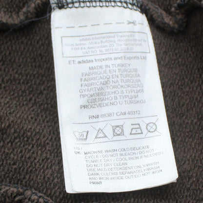 Adidas Womens Brown Full Zip Hoodie L Floral Lined Hood Casual