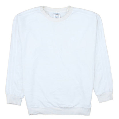 Adidas Women's White Crew Neck Pullover Sweatshirt Size M 12-14