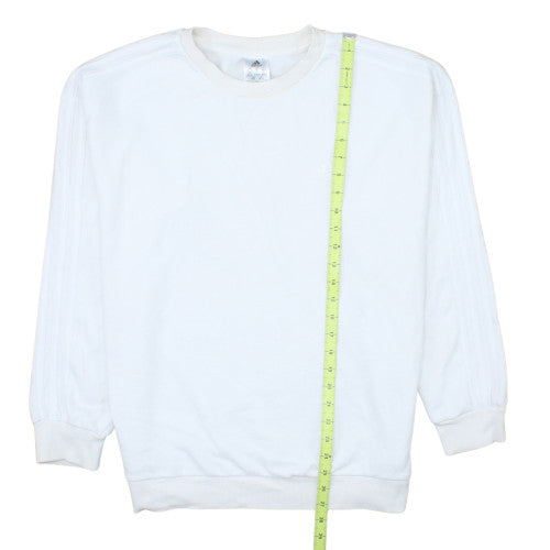 Adidas Women's White Crew Neck Pullover Sweatshirt Size M 12-14