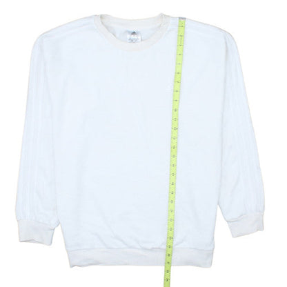 Adidas Women's White Crew Neck Pullover Sweatshirt Size M 12-14