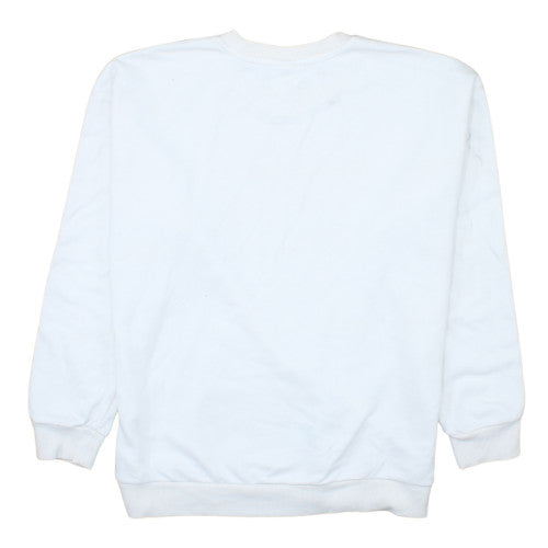 Adidas Women's White Crew Neck Pullover Sweatshirt Size M 12-14