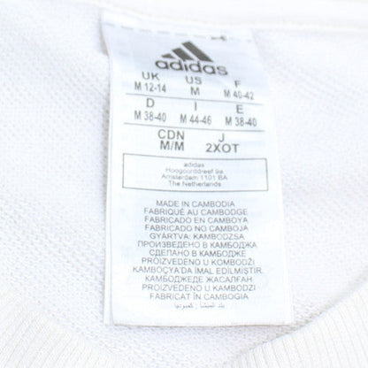 Adidas Women's White Crew Neck Pullover Sweatshirt Size M 12-14