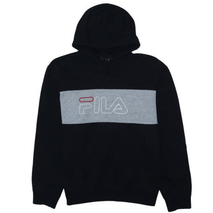FILA Men's Black Pullover Hoodie L Regular Fit Sportswear