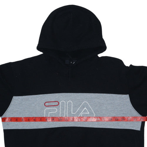 FILA Men's Black Pullover Hoodie L Regular Fit Sportswear