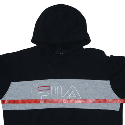 FILA Men's Black Pullover Hoodie L Regular Fit Sportswear