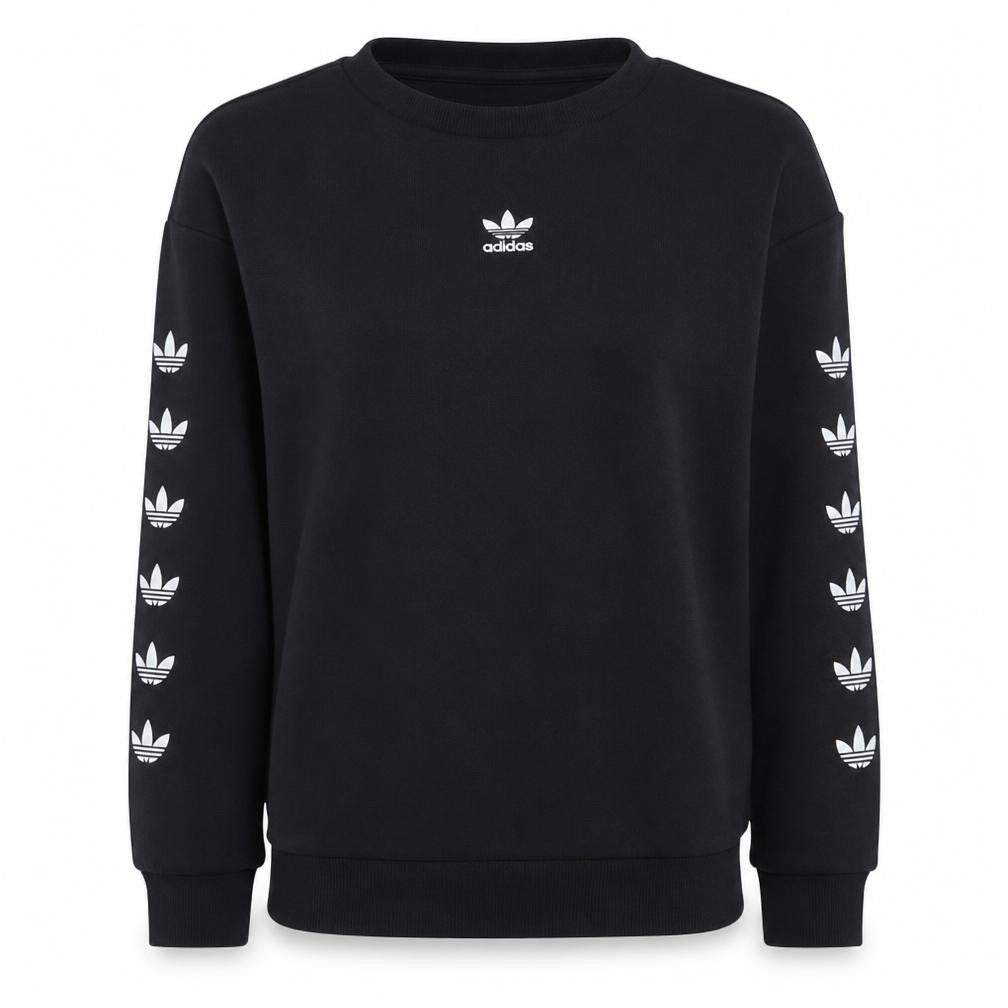 Adidas Women Black Long Sleeve Crew Neck Pullover Sweatshirt Size 8