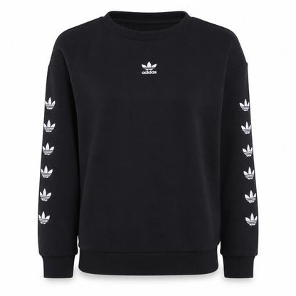 Adidas Women Black Long Sleeve Crew Neck Pullover Sweatshirt Size 8