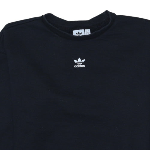 Adidas Women Black Long Sleeve Crew Neck Pullover Sweatshirt Size 8