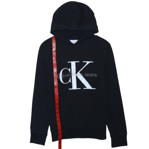 Calvin Klein Jeans Men’s Black Pullover Hoodie Small Logo Design