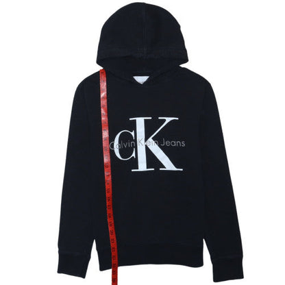 Calvin Klein Jeans Men’s Black Pullover Hoodie Small Logo Design