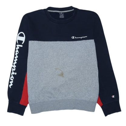Champion Men's Blue Grey Red XL Pullover Sweatshirt Crew Neck Logo