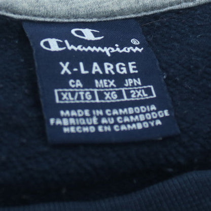 Champion Men's Blue Grey Red XL Pullover Sweatshirt Crew Neck Logo