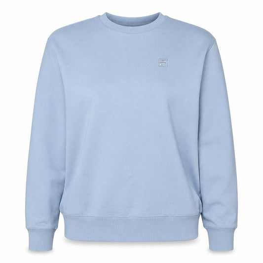 Front view of Fila Women Light Blue Crew Neck Pullover Sweatshirt, size L
