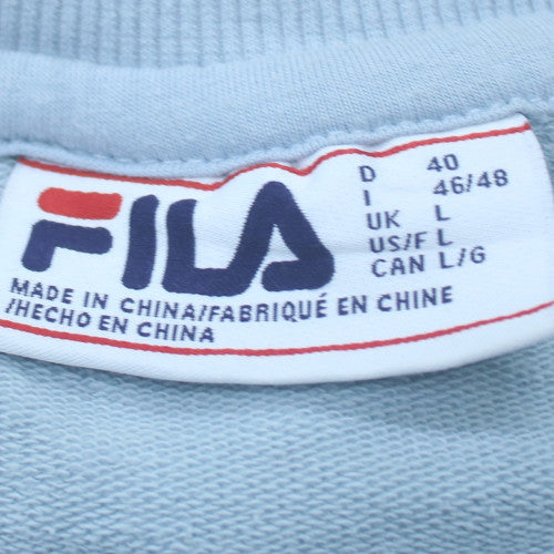 FILA Women Light Blue Crew Neck Pullover Sweatshirt Size L