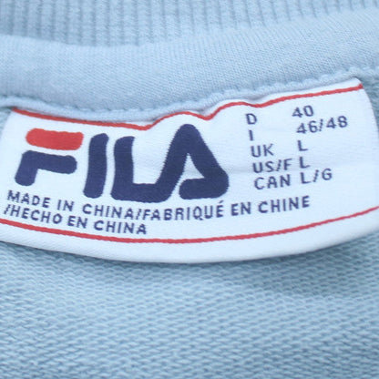 FILA Women Light Blue Crew Neck Pullover Sweatshirt Size L